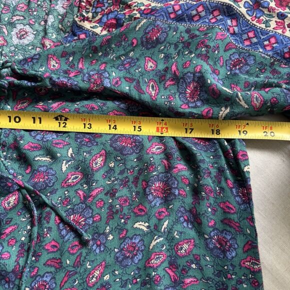 Lucky Brand Boho Blue Peasant Top Women’s M – 3/4 Sleeve - Picture 7 of 8